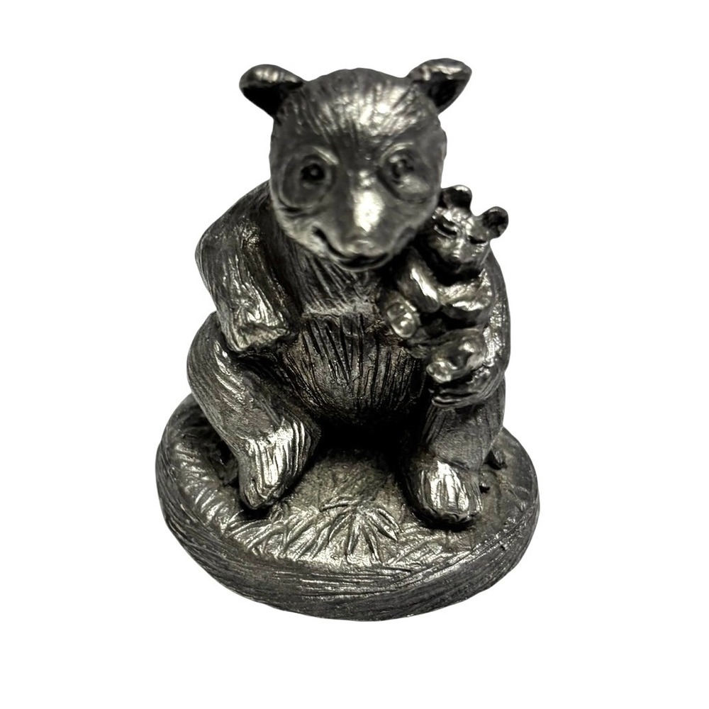 VTG Handcrafted Rawcliffe Pewter #5499 Mama Bear and Cub ‎ circa 1979 RARE